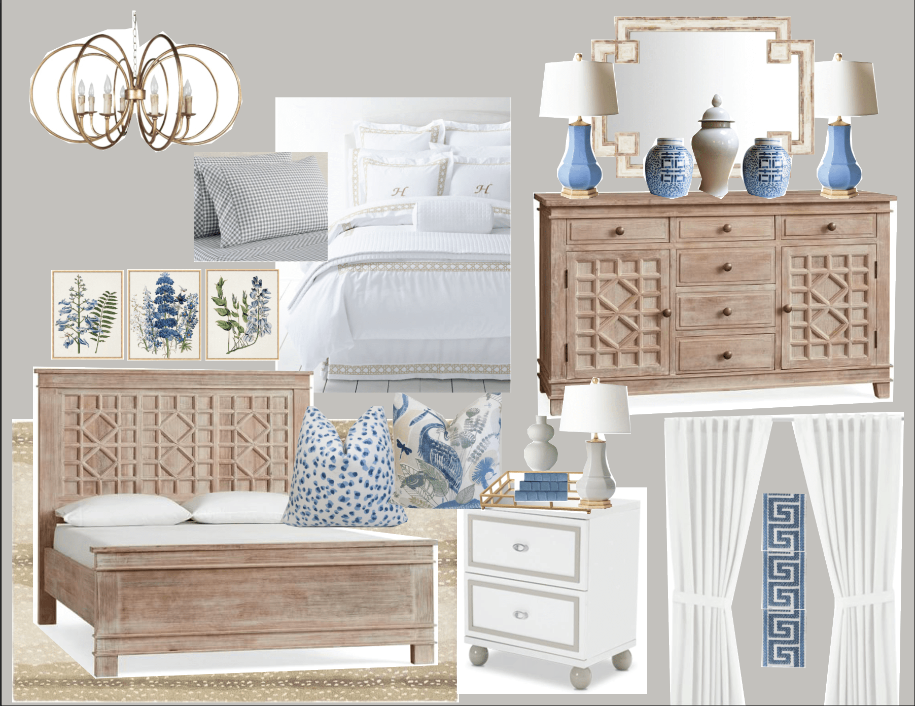 blue and white bedroom furnitures